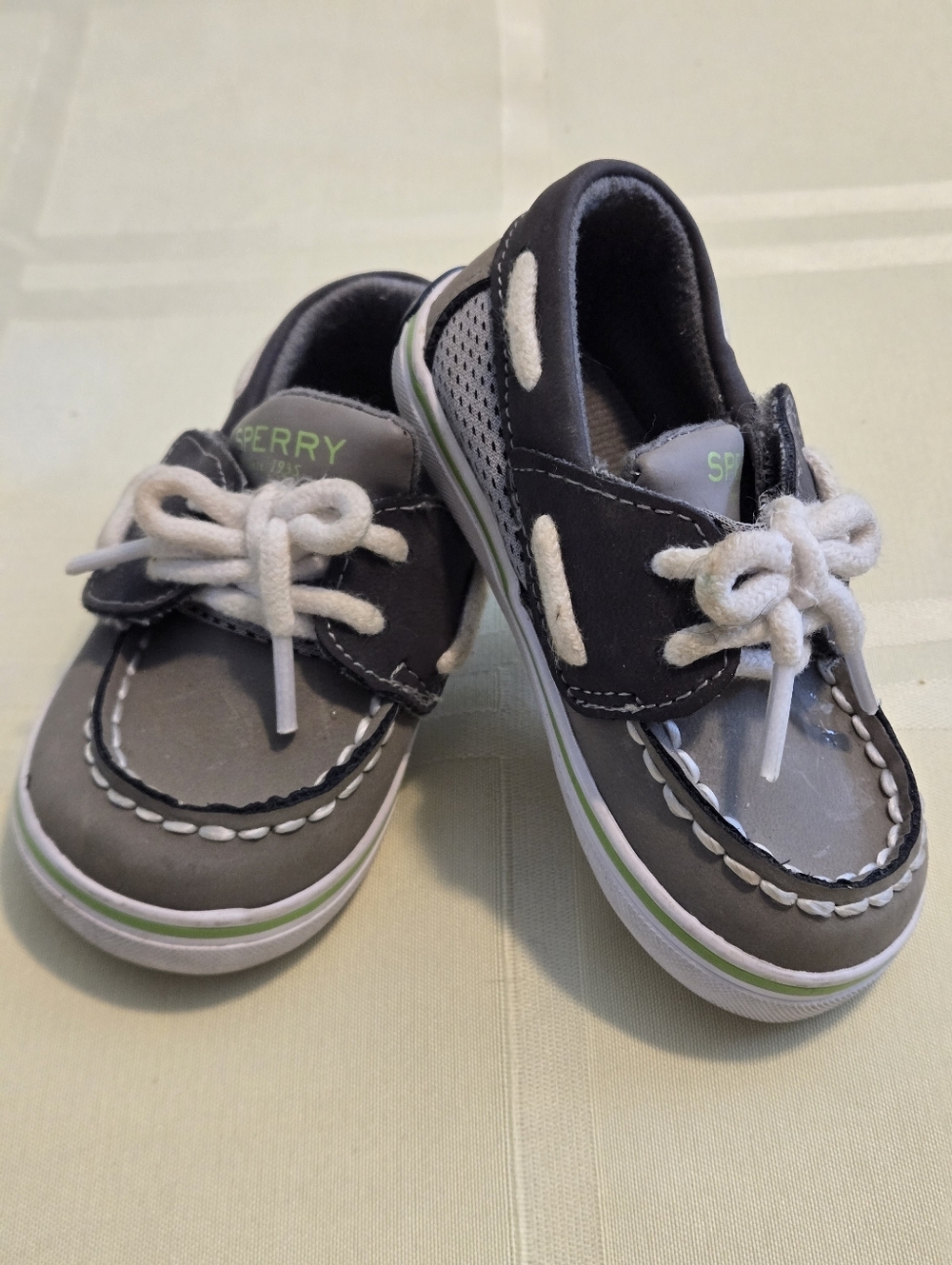 Sperry Kids Intrepid Brown Top Sliders Boat Shoes Toddler size 3M Leather Upper - Picture 4 of 8